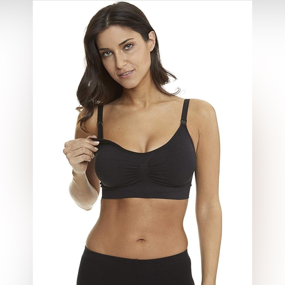 HOFISH 3PACK Full Bust Seamless Nursing Maternity Bras Bralette size XXL black